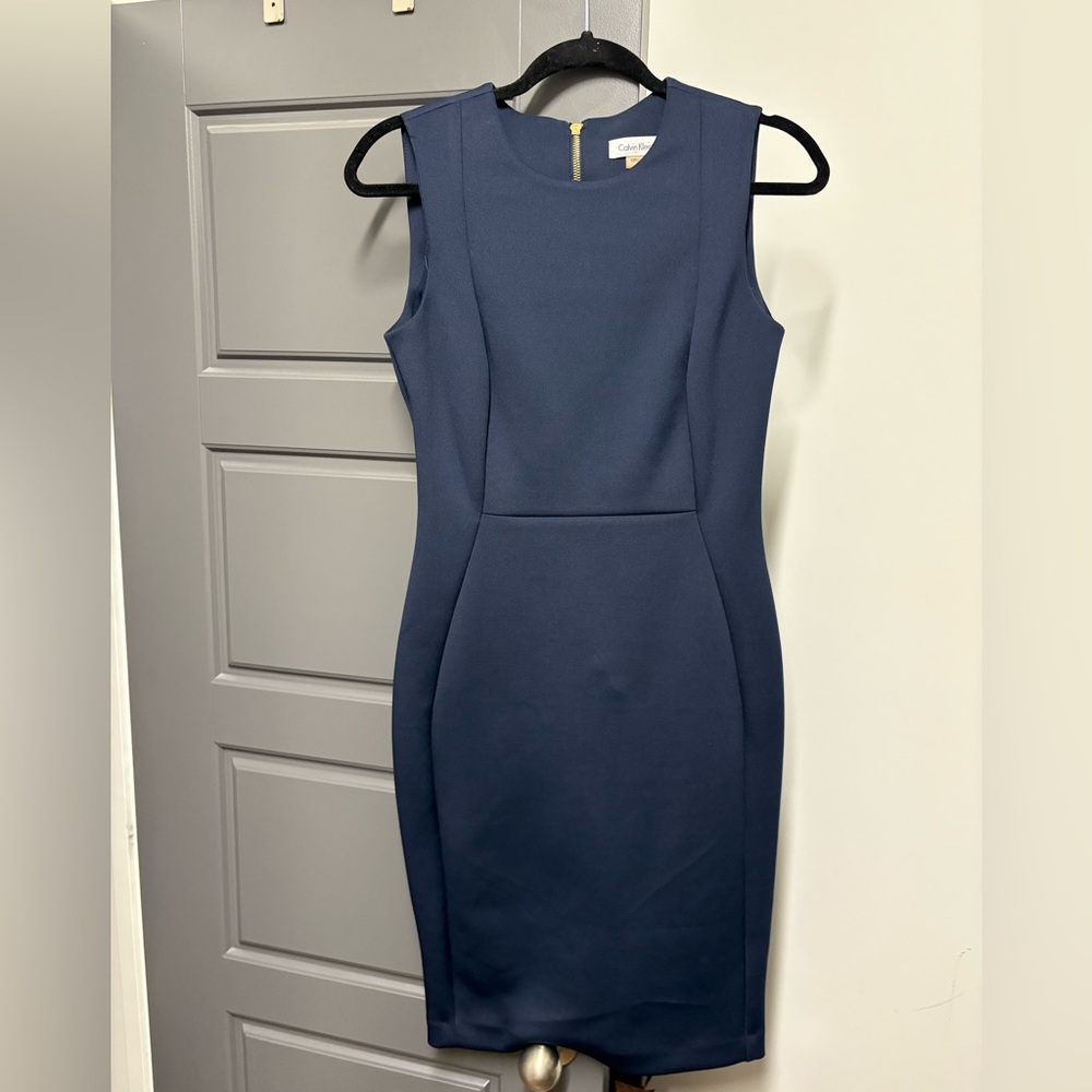 Calvin Klein Navy Blue Midi Dress